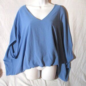 NEW NWT BROOKLYN ROSE Asymmetrical TOP Shirt Blouse INDIGO